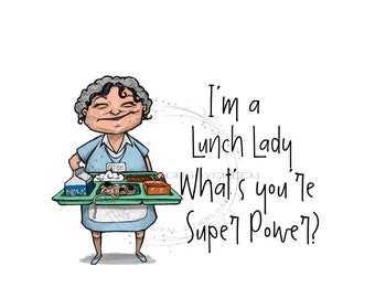 Lunch Lady Clipart – Glad skolmatsalsarbetare (digital nedladdning av PNG och JPG)