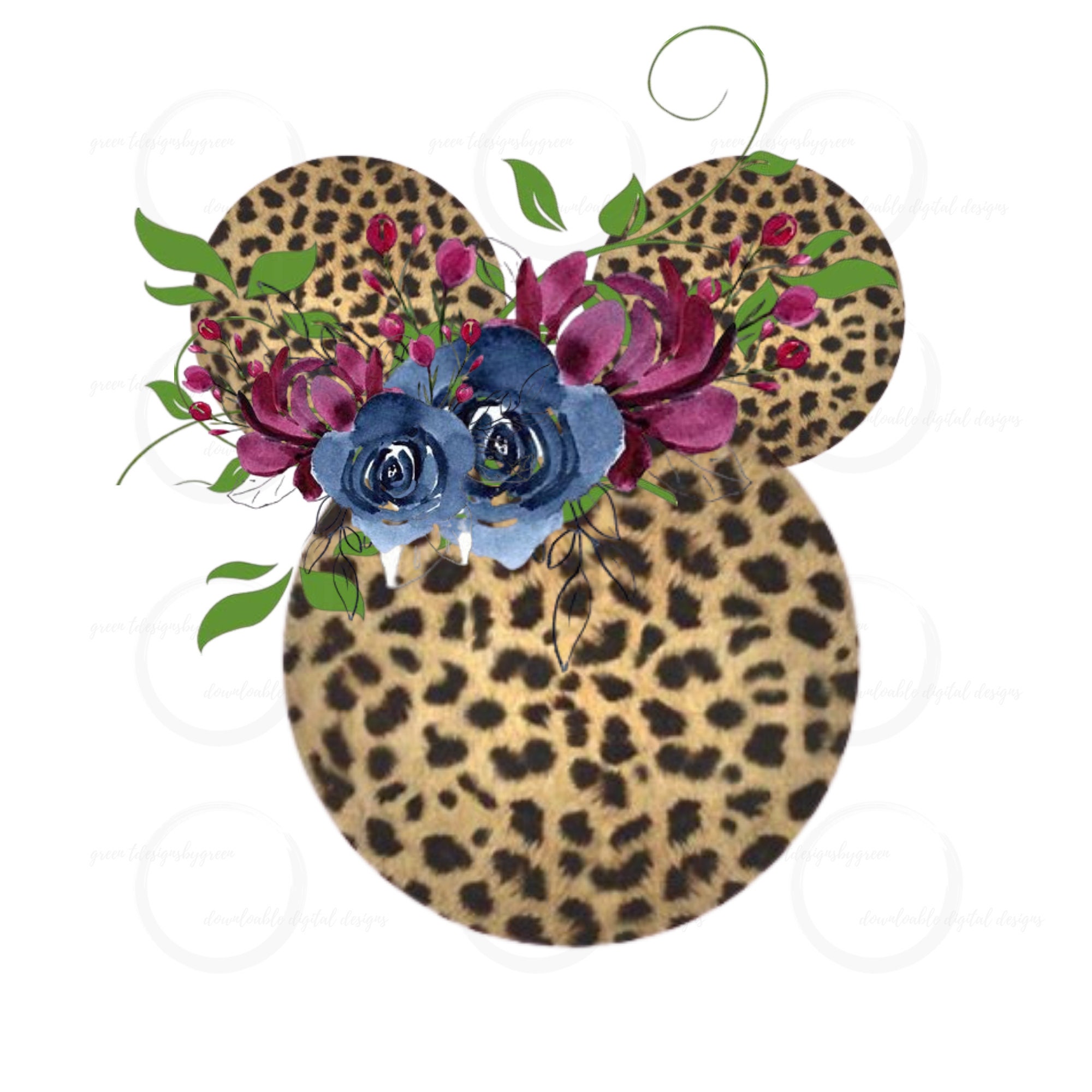 Disney Minnie Mouse Clipart Leopard Print PNG Minnie Mouse Etsy