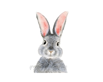 Watercolor Rabbit PNG Clipart, Spring Easter Bunny Sublimation