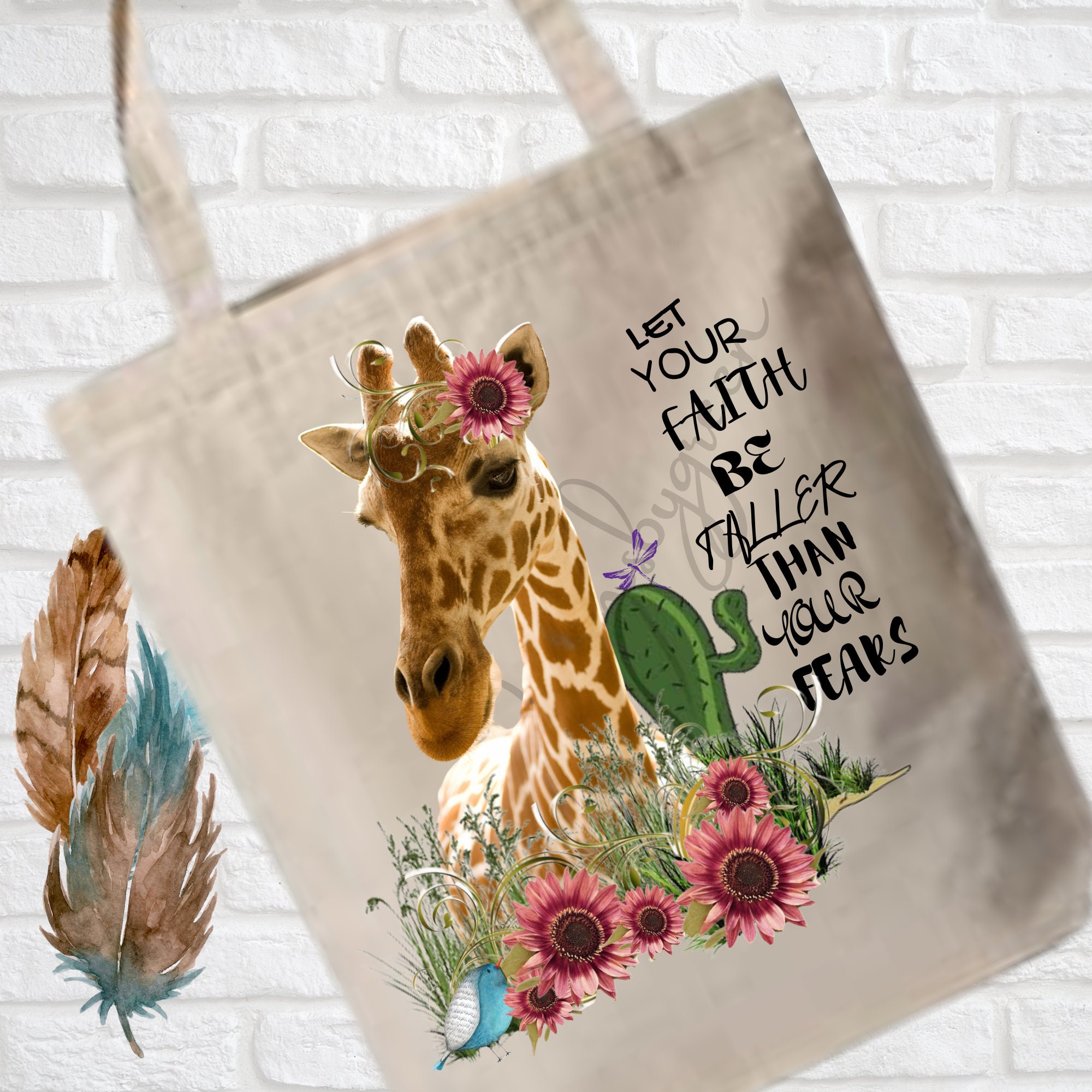 Giraffe PNG image Let your Faith be Taller than your | Etsy