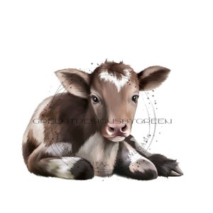 Cow PNG, black & white calf, farm life sublimation, farm life PNG, Western clipart, baby cow PNG, calf sublimation, boho boutique clipart