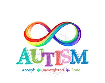 Unendlichkeit der Akzeptanz: Autismus Support Clipart - Bunte Buchstaben, Puzzleteile - Sublimations PNG & Druckbare JPG - Digitaler Download