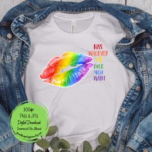 Rainbow Pride Lips sublimatie PNG - empowerment citaat - LGBTQ+ Pride Celebration clipart - digitale download afbeelding 2