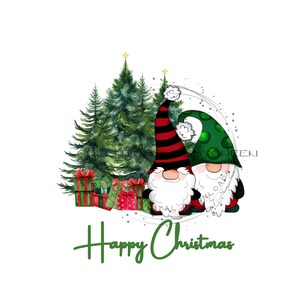 Christmas Gnome Sublimation PNG - Clipart de árvore de Natal - Design de presentes de Natal - "Feliz Natal" - Download digital