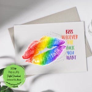 Rainbow Pride Lips sublimatie PNG - empowerment citaat - LGBTQ+ Pride Celebration clipart - digitale download afbeelding 3