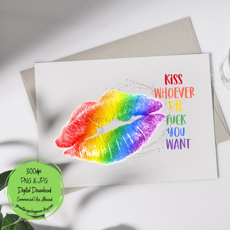 Rainbow Pride Lips sublimatie PNG - empowerment citaat - LGBTQ+ Pride Celebration clipart - digitale download afbeelding 3