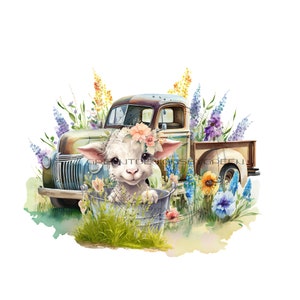 Mouton PNG, sublimation de camion vintage, conception de mouton du sud, sublimation de mouton de l'ouest, clipart de camion vintage, sublimation de ferme PNG.