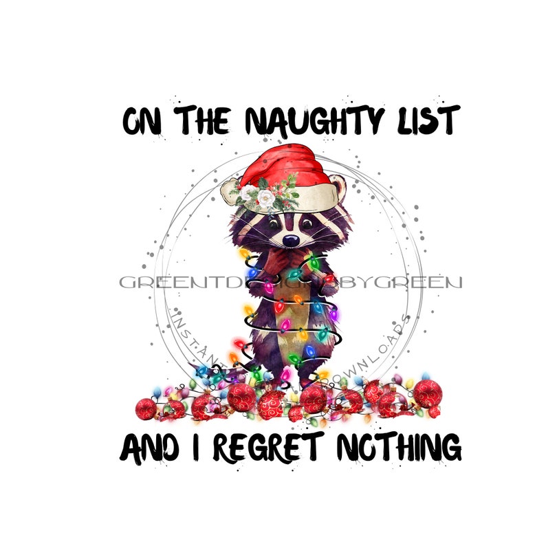 Funny Christmas Attitude Clipart - Cute Raccoon in Santa Hat ...