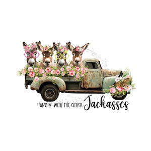 Ezel PNG, vintage vrachtwagensublimatie, lente clipart, landbouwhuisdieren sublimatie, ezel sublimatie png, seizoensgebonden clipart, ezel png clipart