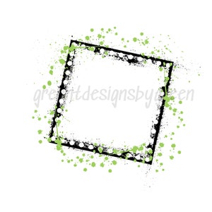 Splatter paint sublimation, border frame PNG, paint splatter, splash PNG, distressed grunge, bleached shirts. paint splatter