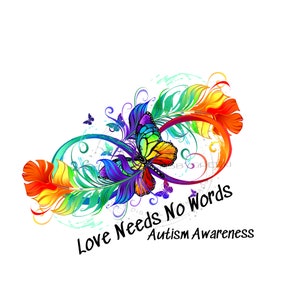 Autismo Amor PNG, Conciencia del Autismo, Autismo PNG, Diseño de Mariposa, Arco Iris PNG, Diseño de Autismo Arco Iris, Diseño de Sublimación, Conciencia Png