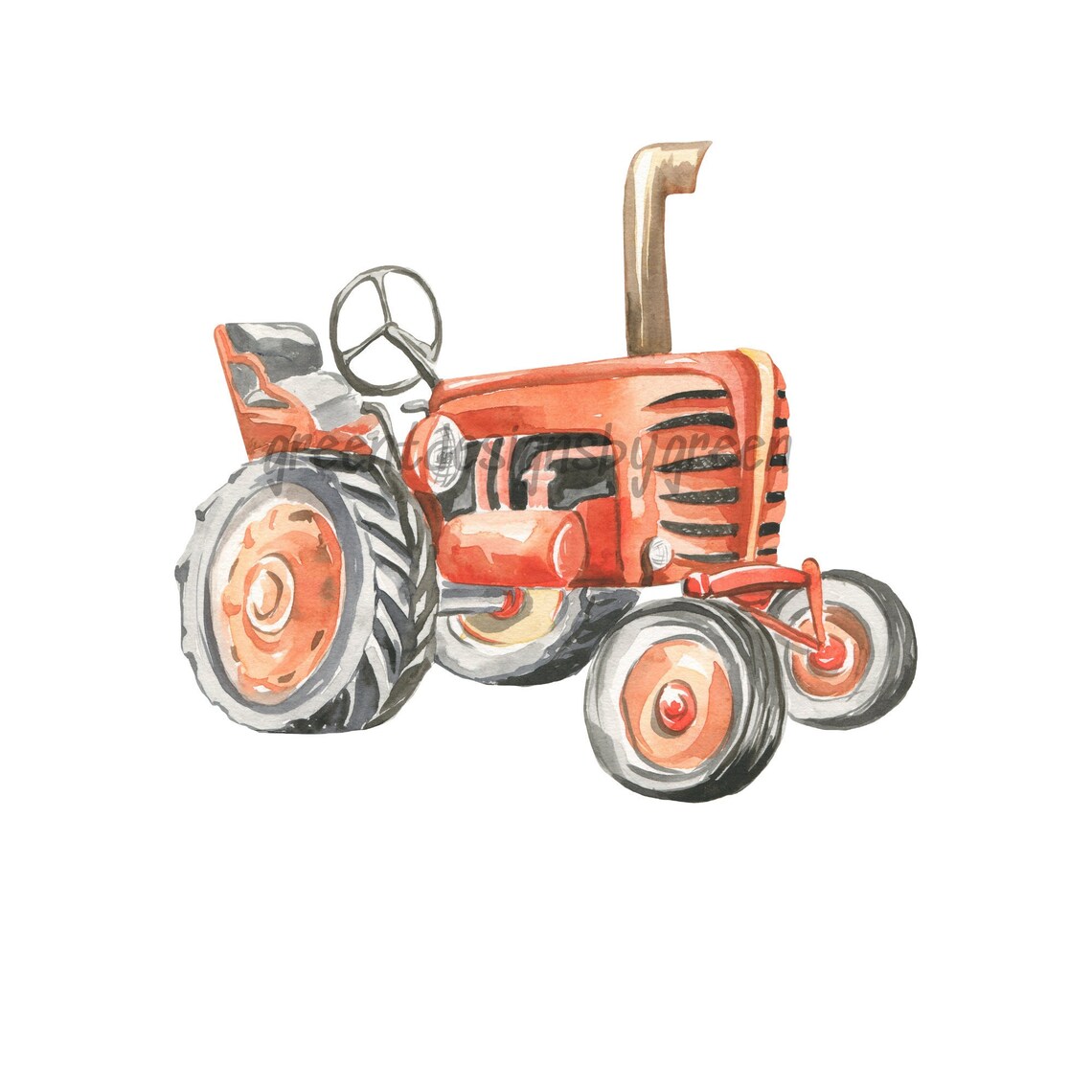 Tractor PNG Orange Tractor Clipart Tractor Sublimation Etsy
