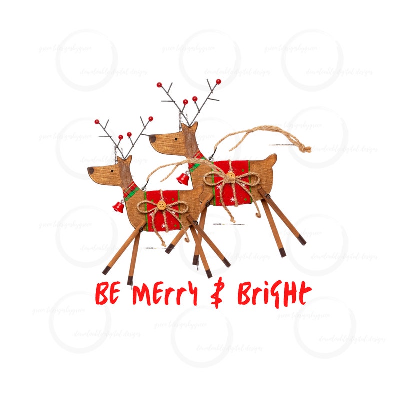 Download Christmas Png Two Prancing Holiday Deer Quote Be Etsy