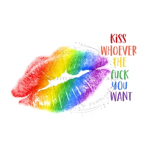 Rainbow Pride Lips Sublimation PNG - Empowering Quote - LGBTQ+ Pride Celebration Clipart - Digital Download