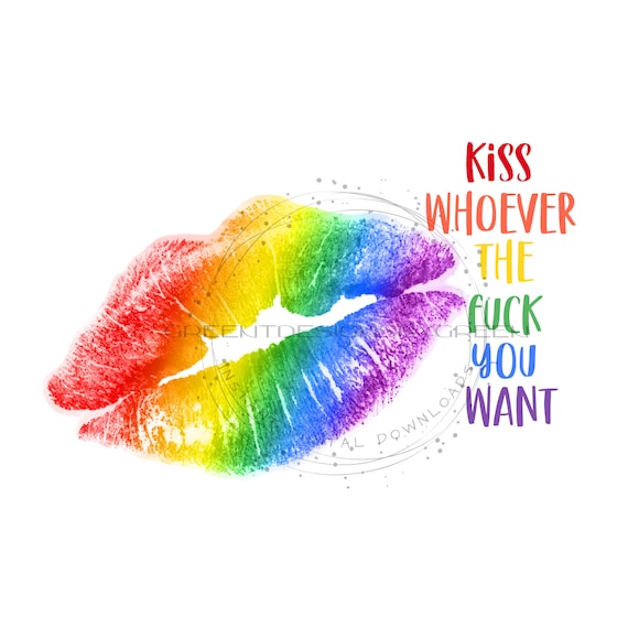 Rainbow Pride Lips Sublimation PNG - Empowering Quote - LGBTQ+ Pride Celebration Clipart - Digital Download