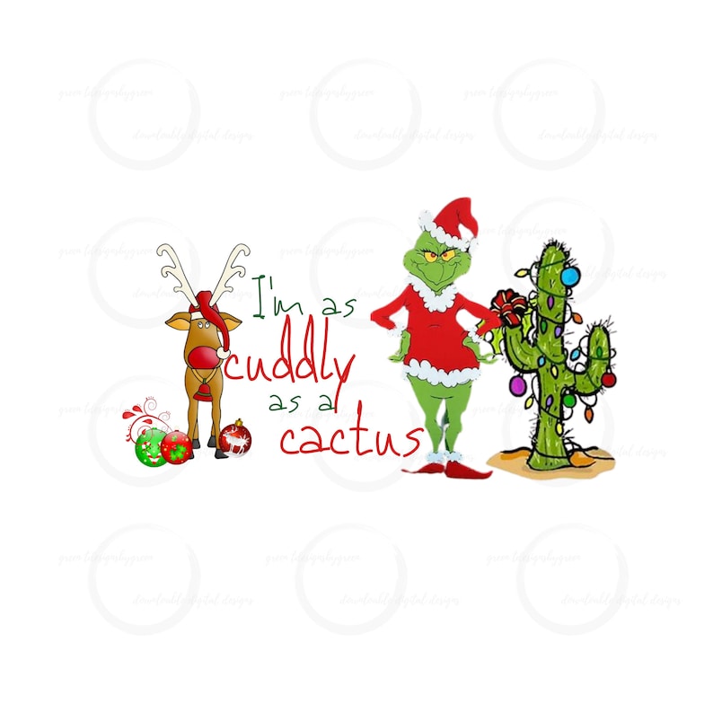 Grinch Christmas PNG. Angry Grinch with cactus in desert. | Etsy