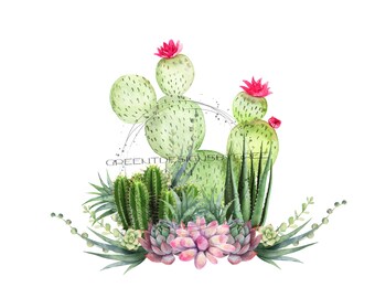 Rustic Cactus PNG, Desert Sublimation Clipart (Digital Download)