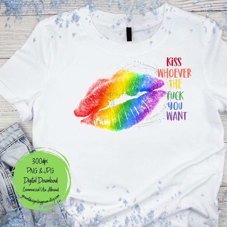 Rainbow Pride Lips sublimatie PNG - empowerment citaat - LGBTQ+ Pride Celebration clipart - digitale download afbeelding 10