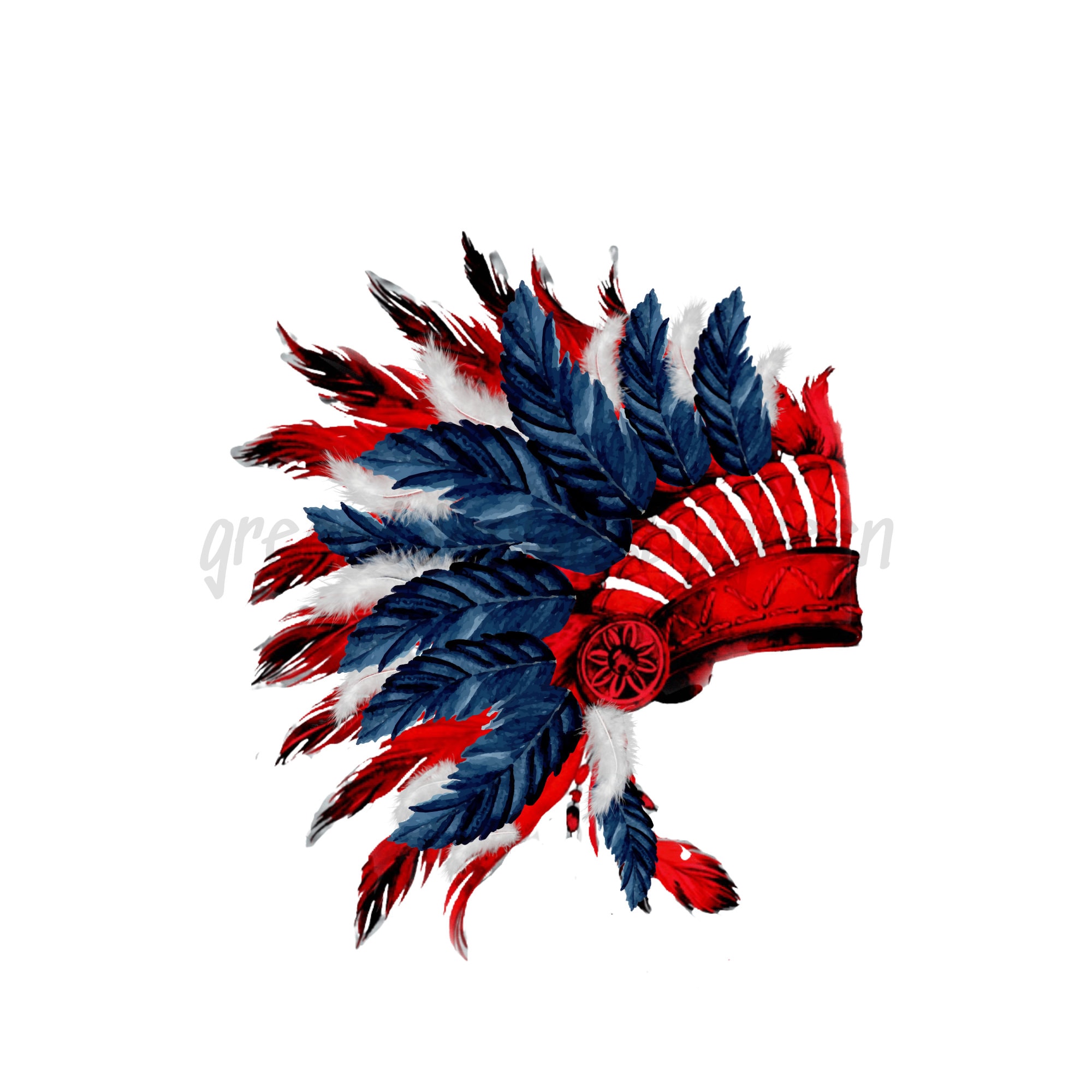 Patriotic Native American Headdress PNG 