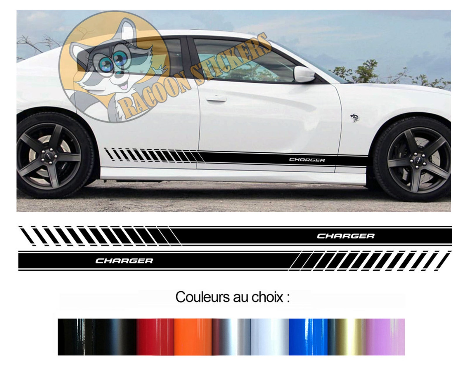 2 X Rocker Panel Door Side Stripes for DODGE CHARGER Decal Etsy