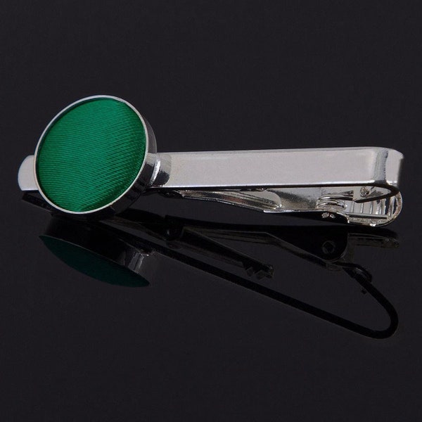 Emerald Green Wedding Plain Satin Tie Clip, Emerald Green, Gifts For Groomsmen And Ushers, Tie Slide Bar, Groomsmen Tie Bar A134
