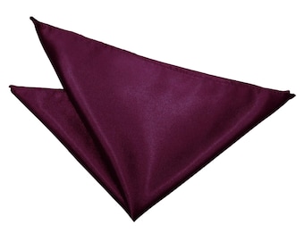 Cufflinks For Men Plain Satin, Pocket Squares, Plum Wedding, Graduations, Proms, Black Tie Events, New Job Gift