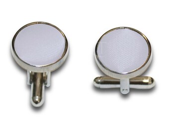 Cufflinks For Men Plain Satin Cufflinks, Silver, Groomsmen And Ushers, Office Work Wear, Wedding Coordinating,  A011