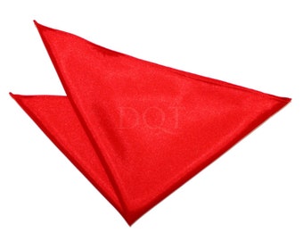 Plain Satin Handkerchief, Red, Pocket Square, Wedding Party, Hanky Gift, Pocket Squares, Wedding Handkerchief  A133