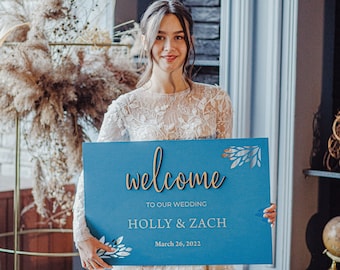 Wedding Welcome Sign - Custom Welcome Sign - Welcome to our Beginning Sign - Rustic Wedding Décor - Welcome Engagement Party Sign