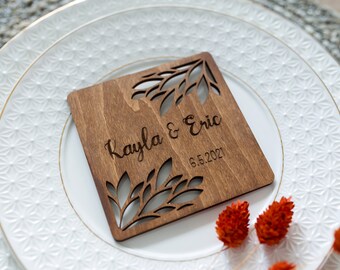 Engraved Favor Wedding Party Favors Personalized Coasters Custom Leather Coaster CAS02