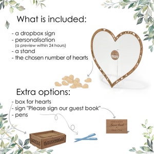 Heart Shaped Drop Box Guest Book with Hearts, Wedding Guest Book Alternative, Custom Acrylic Wedding Sign, Wedding Gift from Parents image 5