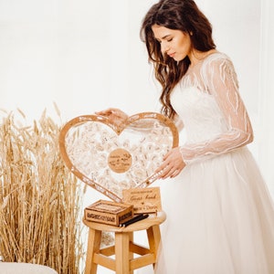 Personalized Wedding Guest Book Alternative: Rustic Heart Drop Box Sign