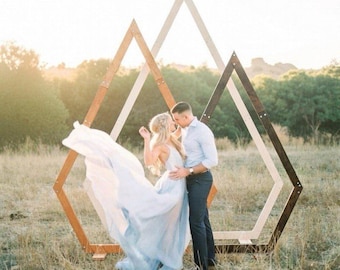 Diamond Shaped Wedding Arch Set: Alder Wood Arbor Decor
