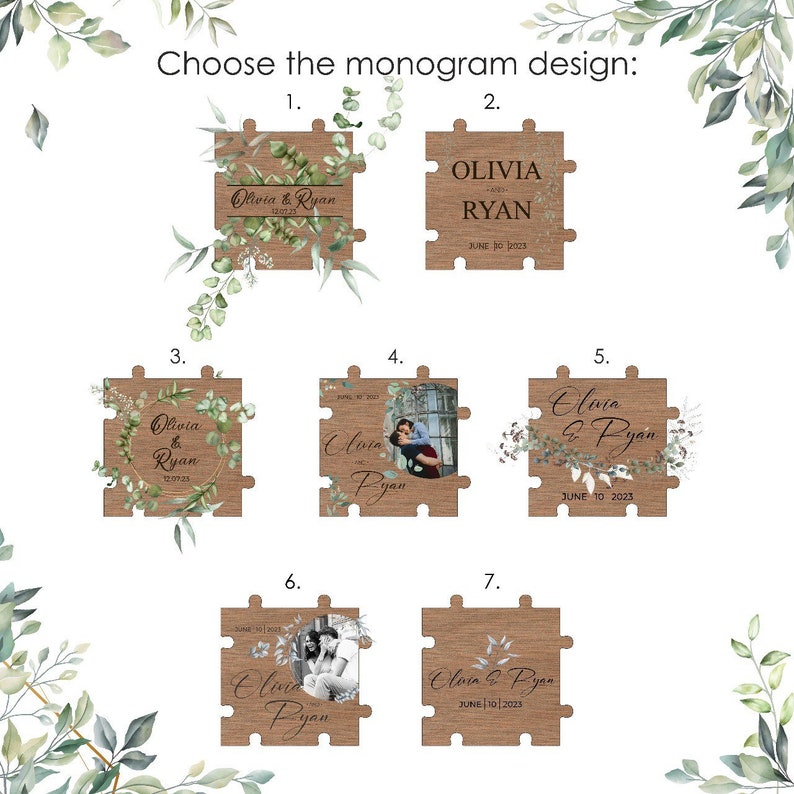 Puzzle alternatif de livre d'or de mariage avec photo, boîte de puzzle d'image personnalisée, puzzle en bois, puzzle de mariage avec boîte, cadeau d'anniversaire image 6