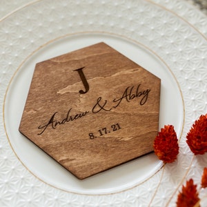 Rustic wedding coaster favors for guests