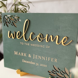 Plaque de bienvenue pour mariage - Plaque de bienvenue pour la douche nuptiale - Plaque de bienvenue pour mariage moderne - Décoration de mariage rustique - Plaque de bienvenue pour la fête de fiançailles