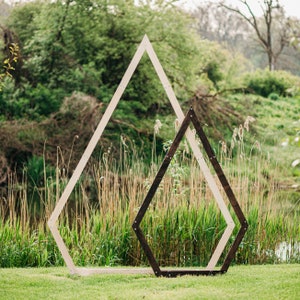 Rustic Alder Wood Wedding Arch: Diamond-shaped Arbor Backdrop - Etsy