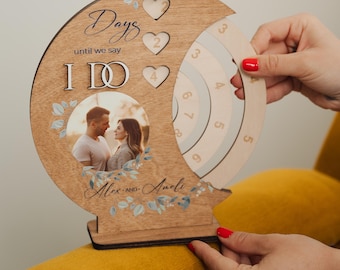 Personalisierter Hochzeits-Countdown-Kalender: Verlobungsgeschenk für den Verlobten