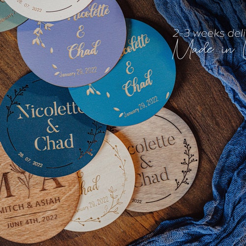 Wedding Favors for Guests in Bulk Personalized Coasters Etsy