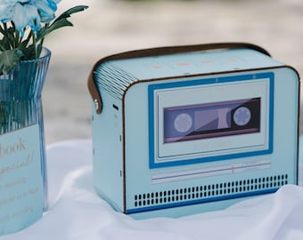 Audio Guest  Book, Wedding Alternative Guestbook Idea, Voicemail Record Player, Unique Music Themed Wedding Guest Book, Leave a Message Sign