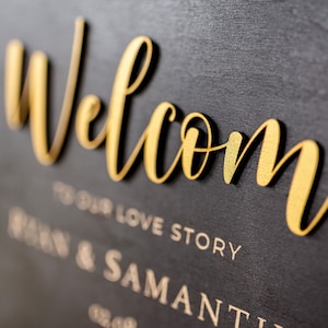 Wedding Welcome Sign Welcome to our Beginning Sign Minimalist Wedding Décor Welcome Engagement Party Sign Baby Shower Welcome Sign image 9