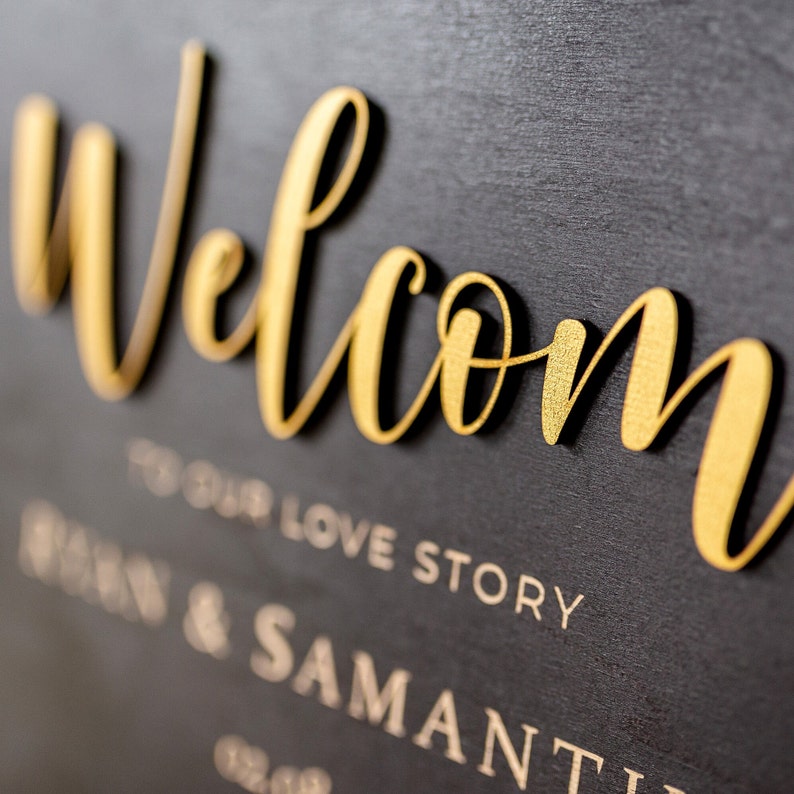 Wedding Welcome Sign Welcome to our Beginning Sign Minimalist Wedding Décor Welcome Engagement Party Sign Baby Shower Welcome Sign image 9