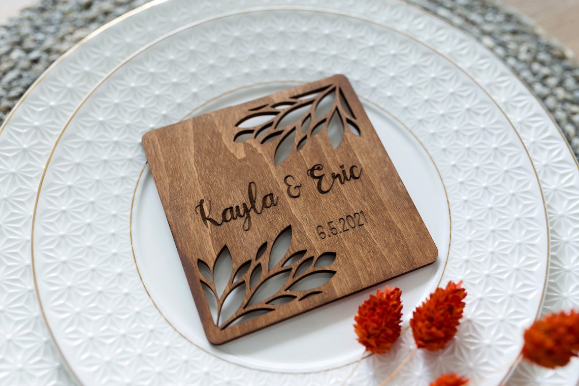 Wedding Coaster Favors in Bulk Wedding Drink Coasters Etsy