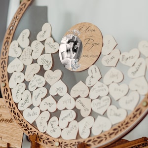 Alternativa para livro de visitas de casamento, placa personalizada para livro de visitas de casamento com foto, arte de parede personalizada para caixa de depósito, livro de visitas com foto para presente