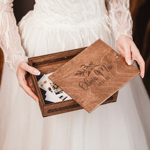 Personalized Engraved Wood Memory Box: Wedding Keepsake, Adventure Travel