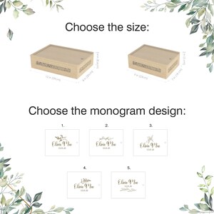 Personalized Engraved Wood Memory Box: Wedding Keepsake, Adventure Travel image 5