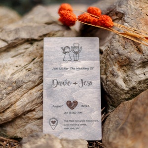 Rustic Wood Wedding Invitation: Laser Cut Forest Design