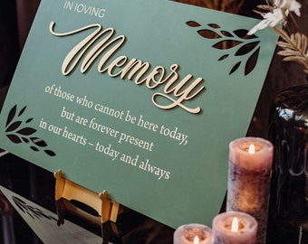 Panneau In Loving Memory, lot de panneaux de mariage, panneau de mariage table souvenir, panneau commémoratif de mariage, panneau de mariage en bois avec support