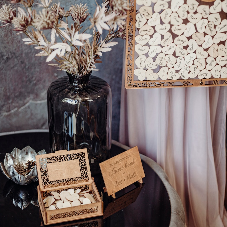 Alternative au livre d'or de mariage, plaque de mariage en acrylique, décoration de mariage rustique, plaque de bienvenue de mariage, plaque de livre d'or personnalisée image 8