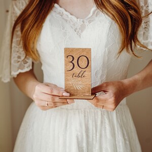 Numéro de table en bois pour décoration de fête de mariage, numéros de table de mariage avec supports, centre de table de mariage minimaliste pour table de mariage
